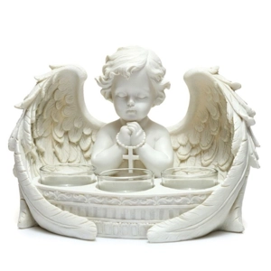 White Cherub Tea Light Holder