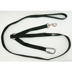 Heavy Duty Double Clip Leash - With Highway Handle & Lock Carabiner