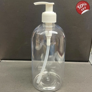 500ml Clear PET Bottle & 28mm Standard Lotion Pump