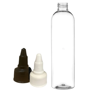 300ml Clear Tall Boston Bottles with Twist Caps