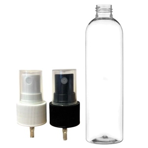 300ml Clear Tall Boston Bottles with Spray Bottles