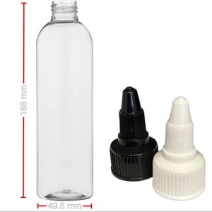 250ml Clear Tall Boston Bottles with Twist Caps