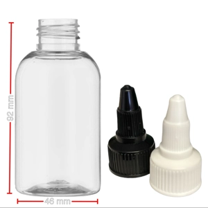 100ml Clear Round Boston Bottle with Twist Caps