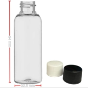 50ml Clear Tall Boston Bottles with Screw Caps