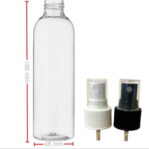 200ml Clear Tall Boston Bottles with Spray Bottles