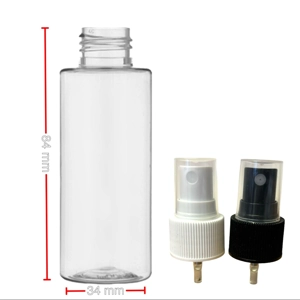50ml Clear Tall Tubular Pet Bottles with Spray Caps