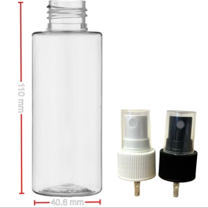 100ml Clear Tall Tubular Pet Bottles with Spray Caps