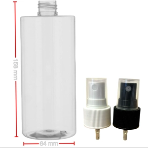 400ml Clear Tall Tubular Pet Bottles with Spray Caps
