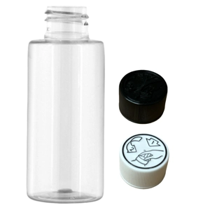 50ml Clear Tall Tubular Pet Bottles with Child Resistant Caps