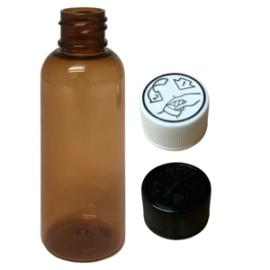 50ml Amber Plastic Bottles with Child Resistant Caps