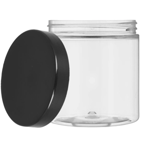 250ml Clear Plastic Screw Top Jar with IHS Lids