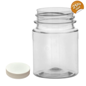 60ml Small Neck Screw Top Jar & 38mm White Screw Cap