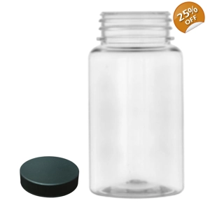 120ml Small Neck Screw Top Jar & 38mm Black Screw Cap