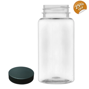 150ml Small Neck Screw Top Jar & 38mm Black Screw Cap