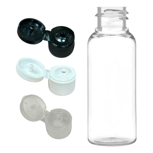 30ml Clear Tall Boston Bottles with Flip top Caps