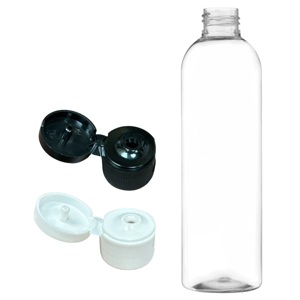 250ml Clear Tall Boston Bottles with Flip Top Caps