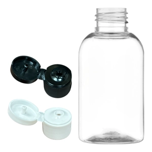 100ml Clear Round Boston Bottle with Flip Top Caps