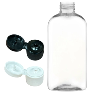 250ml Clear Round Boston Bottle with Flip Top Caps