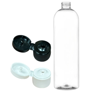 500ml Clear Tall Boston Bottles with Flip Top Caps