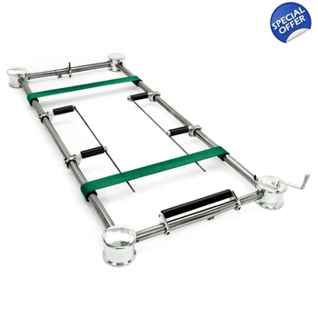 Cemetery Lowering Device With Placer Arms