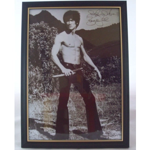 Bruce Lee Signed Print & Frame - a4