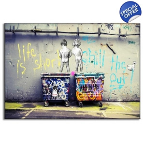 ‘Life is short.. Chill the Duck out’ Banksy Canvas Print