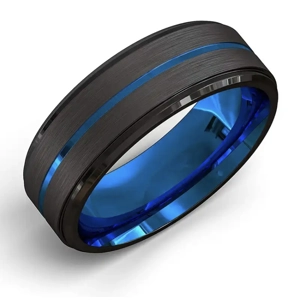 Mens Trendy fashion Ring - Black/Blue