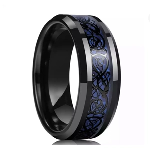 Mens Trendy fashion Ring - Blue Dragon