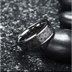 Mens Trendy fashion Ring - Silver Dragon