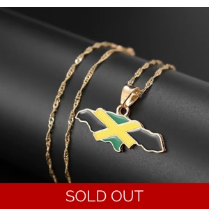 Jamaica Map Pattern Pendant Necklace Men's Hip Hop Pendant Necklace Jamaica Map Pattern Pendant Necklace Men's Hip Hop Pendant Necklace