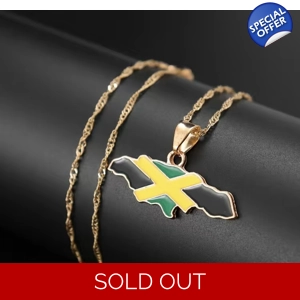 Jamaica Map Pattern Pendant Necklace Men's Hip Hop Pendant Necklace