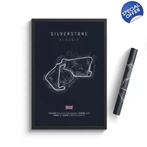 F1 Silverstone Track Circuit 60x40cm Canvas Print Formula F1 Wall Art
