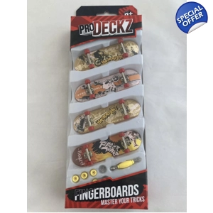 Pro Deckz Fingerboards Pro Skateboard Set Of 4 Inc Tools & Accessories