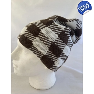 Funky Winter Knitted Beanie Hat Baggy Slouch Design - Hip Hop Style - Brown Funky Winter Knitted Beanie Hat Baggy Slouch Design - Hip Hop Style - Brown