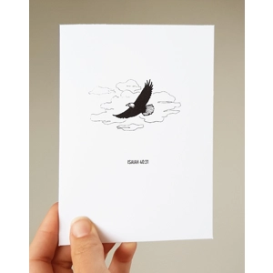 Bible Verse Greetings Card Isaiah 40 Verse 31 Illustrated Eagle