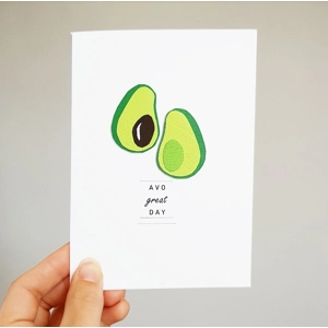 Avocado 'Avo Great Day' Handmade Greetings Card, Pun Card ..