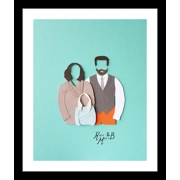 Custom made Personalised Paper Family Portrait, Couple, Pet, Gift Framed