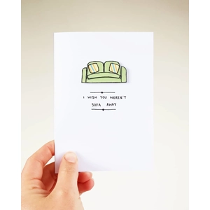 Sofa Away Handmade Greetings Card Miss You Card Friendship Love A6 Blank Inside