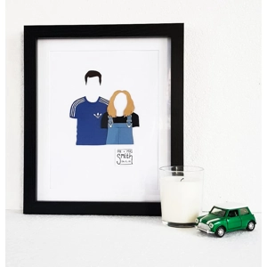 Custom made Paper Portrait Handmade Personalised Family, Couple, Pet Gift Framed