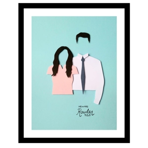 Custom Made Paper Portrait Personalised Family Portrait Couple Gift Wedding Anniversary Framed