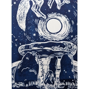 Fox jumping over the Moon