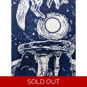 Fox jumping over the Moon