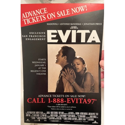 Madonna Evita large Postcard Film Flyer Madonna Evita large Postcard Film Flyer