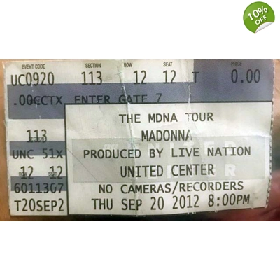 Madonna MDNA Tour Ticket