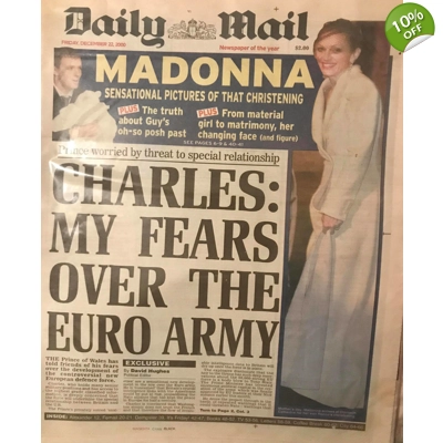 Madonna UK Daily Mail Cover Story Newspaper