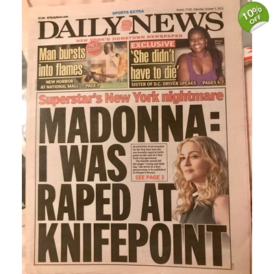 Madonna NY Daily News Cover Story Newspaper 2013