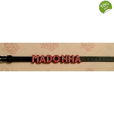 Madonna Custom Bracelet Rubber Lettering Rhinestone Madonna Custom Bracelet Rubber Lettering Rhinestone
