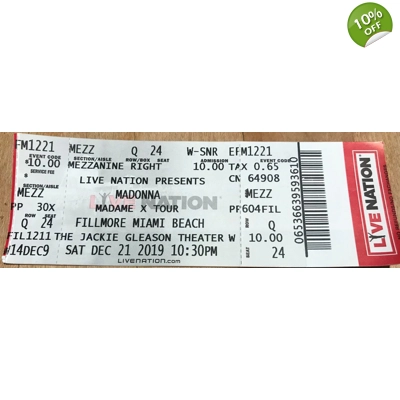 Madonna Tour Ticket Miami Madonna Tour Ticket Miami