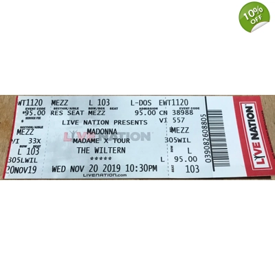 Madonna Tour Ticket Los Angeles