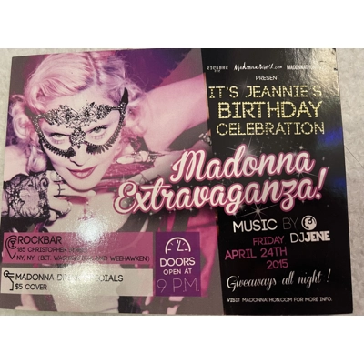 Madonna Party Flyer 2015 MadonnathonNYC